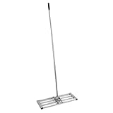 Hochleistungsgarten -Level -Rechen, Edelstahlgriff 76x26 cm Bodenplatten -Tool für Rasengarten Golfplatz Farm Weidelefien