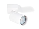 KOLORENO Halogen-Anbauleuchte Spoti - Aufbauleuchte Wand und Decke - Aufbauleuchte Aufbaustrahler GU10 - Aufbauleuchte Strahler Lampe x1 - Deckenstrahler Aluminium - Weiß, 260 x 60 mm
