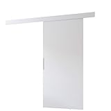 MINIO - Schiebetür Komplettset CLEAN A, 86 cm Breit, Schiebetüren, Wandmontage, Schiebetürsystem, Zimmertüren - Weiss Matt