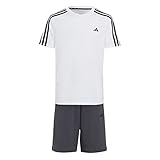adidas Unisex Junior Train Essentials AEROREADY 3-Stripes Regular-Fit Training Set Trainingsanzug, White/Black, 140