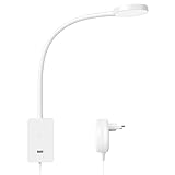 ENUOTEK Leselampe Wandmontage, LED Wandleuchte Bettlampe mit Schalter, Touch Dimmbar Leseleuchte, Bett Leselicht mit 2A USB-Ladeanschluss, Schwanenhals Wandlampe Schlafzimmer Buchlampe, 4000K