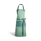 SPRINGLANE verstellbare Kochschürze 100% Baumwolle, Küchenschürze mit zwei Taschen und praktischem Karabiner - Mint