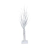 Housoutil Birkenbaum Mit LED Lichtern Kunstbaum Mit 24 LEDs Für Innendekoration Perfekte Stimmung Für Feste Partys Und Hochzeiten Bezaubernde Fairy Decor Lichterbaum