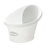 Shnuggle SBP-WGY-EUR Badewanne für Neugeborene bis zu 12 Monate mit Stöpsel am Boden, weiß, Rückenlehne grau - 1,2 kg