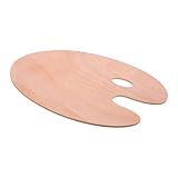 Beatifufu Ovaler Holz Paint Tray mit Daumenloch Glatte Oberfläche Leicht zu Reinigen Vielseitige Mischpalette für Öl Gouache Acrylfarben Tragbar für Künstler und Outdoor malerei
