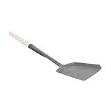 Levemolo Praktische Kohleschaufel mit Langem Holzgriff Robuste Ascheschaufel für Kamin Kachelofen und Grillkohle Multifunktionale Reinigungsschaufel aus Eisen Langlebig und Handgeschmiedet