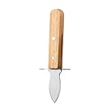 Garneck Edelstahl Austernmesser mit Holzgriff Robuster Austernöffner für Meeresfrüchte und Muscheln Tragbares Küchenutensil für Party Grillen Picknick und Bbq Langlebiges Shucking tool