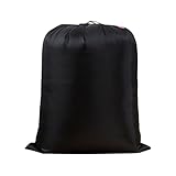 Schwarze Aufbewahrungstasche aus Seil, groß, für Bettdecken, Decken, Wohnheim, Umzug, Packtasche für Spielzeug, Schuhe, Kleidung, Bettwäsche, waschbar (XL)