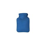 Hugo Frosch Mini-Wärmflasche 0,2l – Made in Germany – mit kuscheligem Velourbezug Königsblau – kleine, auslaufsichere & geruchsneutrale Bettflasche für unterwegs – mit waschbarem Bezug
