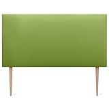 DHOME Gepolstertes Kopfteil Glatt aus Kunstleder mit Beinen Höhe 70CM Stärke 4cm und 8cm für Wand Akustik Kopfteile Kopfstütze Bett Schlafzimmer (Kunstleder Grün, 140cm, Dicke 4cm)