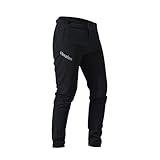 VEXALON Mountainbike-Hose für Kinder, Jungen, Jugendliche, Radfahren, Reiten, BMX-Hose, schnelltrocknend, leicht, atmungsaktiv, MTB-Hose, Schwarz, 10 Jahre