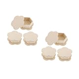 Holibanna 2 Sätze Aufbewahrungskiste Holz Hexagon Sechseckige Wandregale Wabenregale Herz-Boxen Sechseckiges Wandregal Achteckige Regale Sechseckige Wanddekoration Hölzern Beige 3 Stück * 2
