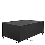 YIUEYI 3 Sitzer Gartenbank Schutzhülle Abdeckung mit Kordelzug 4 Schnappverschlussgurte,200x150x70cm（LxWxH） für Gartenmöbel Gartensofa Schutzhülle für rechteckigen Gartentisch