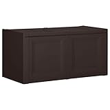 Xichuzi Kissenbox, Auflagenbox, Gartenbox, Balkonbank, Outdoor Schrank, Aufbewahrungsbox, Outdoor Storage, Braun 86x40x42 cm 85 L