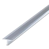 Dalsys T-Profil, Übergangsprofil 200cm x 26mm Bodenprofil aus eloxiertem Aluminium, Silber verchromt