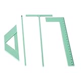 Buchbinder-Lineal Set Inklusive L-Lineal T-Lineal Abstandsführung Eckschnittwinkel für Scrapbooking Buchbinderalbum