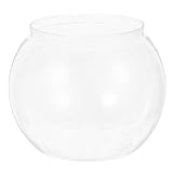 Transparentes Goldfischglas kleine Fischschale aus Plastik Bonsaischale Lotusblume Mini Fischglas Flache Kugelaquarium Aus Kunststoff, Runde Fischschale FüR Goldfische Und Kleine SchildkröTen