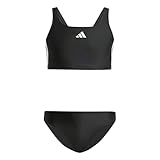 adidas Mädchen 3-Stripes V-Back Bikini, Black/White, 13-14 Years
