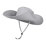 Tuxxjzm Sonnenhüte für Herren, breite Krempe, Strand-Sonnenhut, abnehmbare Kapuze, tragbar, leicht, Outdoor-Zubehör für Angelausflüge, Strandurlaub