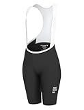 INBIKE Radlerhose Damen Gepolstert mit Tasche Kurz Sommer Sport Fahrradhose Radhose Sitzpolster Fahrrad Trägerhose Hose Rennrad Radsport Bib Shorts Schwarz L