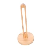SMASOLO Holz Papierhandtuchhalter Freistehend aus Massivem Holz mit No Drill Installation Kompakt Platzsparend für Küche und Bad Eleganter Minimalistischer Küchenrollenhalter ohne Bohren