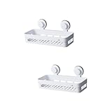 Amosfun 2st Quadratisches Lagerregal Wand Schwimmende Duschablage Hängeregal Utensilienhalter Für Das Badezimmer Badezimmer-organizer Punch Rack Für Badezimmer Duschregal Weiß Plastik