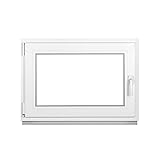 Premium Kellerfenster Von Fenstiger - Kunststofffenster Weiß BxH 950 x 750 mm - Garagenfenster/Gartenhaus Fenster BxH 95 x 75 cm 2-fach Verglast - Din Links-Funktion Dreh Kipp Fenster-Alle Größen