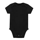 2025 Unisex Baby Solide Baby Body Strampler Blank Für 0 24 Monate Jungen Mädchen Strampler (Black, 12-18 Months)