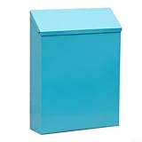 Yuanpgky Wandmontierter beschichteter wasserdichter abschließbarer Briefkasten, Briefkasten, kommt mit Set von 2 Schlüsseln, entworfener Wandbriefkasten (blau)