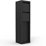 LUTEC Außensteckdose Mains 2-Fach Stromverteiler in Schwarz, IP54 wetterfest, 3500 Watt, eckig,‎8x8x31 cm, Steckdosensäule, Mehfachsteckdose, Steckdosenverteiler, Garten Steckdose Aussen