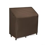 Gartentischabdeckung aus wasserdichtem und reißfestem Oxford-Tuch, ausgestattet mit winddichten, verstellbaren Kordelzügen und Schlössern, entworfen für Blumenbänke im Freien (Kaffee)