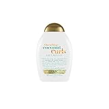 OGX Quenching + Coconut Curls Shampoo (385 ml), feuchtigkeitsspendendes Locken Shampoo mit Kokosöl, Zitronenöl & Honig, ohne Sulfate
