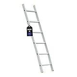 PROREGAL Sprossen-Anlegeleiter Economy Plus | ohne Traverse | 6 Sprossen | Arbeitshöhe 2,69m | Traglast 150kg | Alu Leiter Haushaltsleiter Arbeitsleiter Anlegeleiter Steigleiter