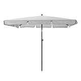 JEMIDI Sonnenschirm Balkon - Gartenschirm mit UV50+ - Windfester 200 x 125 cm Strandschirm - Neigungs- und höhenverstellbar - Hellgrau