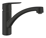 GROHE Start, Küchenarmatur (140° schwenkbar, flexibler Anschluss, inkl Montagewerkzeug), schwarz, 305302431