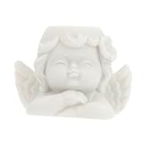 INOOMP Kristallkugelhalter Resin Engel Deko Figur Weiß Resin Engel Statue mit Sockel für Kugeln Wohn Bürodekoration Geschenkidee