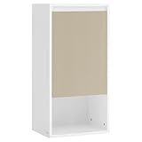 VASAGLE Badezimmerschrank, Badschrank hängend, Tür mit Verstellbarer Öffnungsrichtung, verstellbare Ablage, 30 x 40 x 80 cm, wolkenweiß-naturbeige BBK742N01