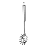 Nudellöffel,30cm Nudelkelle,Professional Spaghettilöffel,Edelstahl Poliert,Spaghettizange,Nudelzange,Nudellöffel Für Spaghetti Linguini und Pasta,Aufhängeloch,Hängbar