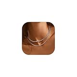 Suplight Choker Kette Damen Silber Collier Edelstahl Schlangenkette Charm Kette ohne Anhänger 46cm lang Unisex Kette Geschenk für Geburtstag Weihnachten Halloween Valentinstag