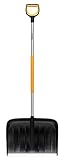 Fiskars Schneeräumer für große Schneemengen, X-series, Länge: 153,5 cm, Aluminium/Polymer, Schwarz/Orange/Grau, 1057178