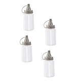 DOITOOL 4 Stück Teiliges Quetschflaschen aus Leichtem Kunststoff für Saucen und Gewürze Praktische Küchen dispensers Tragbare und Einfache Dosierung für Marmelade und Ketchup