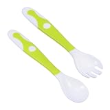 VICASKY 1 Set Löffelset Babybesteck Kleinkindbesteck Kleinkindgeschirr Kleinkindfütterung Kleinkindbesteck Kleinkindutensilien Mit Etui Essutensilien Für Kleinkinder Grün