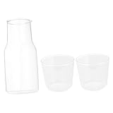 ARTSEWPLY Hochborosilikat glaskaraffe mit Deckel Transparenter Wasserkrug für Kalte Getränke Hitzebeständig Rutschfest Vielseitig Einsetzbar für Haushalt und Büro Wiederverwendbar