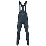 Santic Fahrrad-Trägerhose Herren Thermo Hohe Elastizität Fahrradhose Lang Gepolstert mit Netzseitentasche Grau XXL