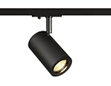 SLV ENOLA B TRACK | LED Schienen-Strahler, Dreh- und schwenkbarer 1-Phasen-Strahler, Deckenstrahler, Deckenleuchte, Schienensystem, Innenleuchte | GU10, inkl. 1P.-Adapter, Schwarz