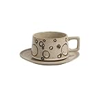 RYUQW3RE Kaffeetasse, Haushalts-Kaffeebecher mit Retro-Muster, Haferflocken-Milch-Frühstücksbecher, Restaurant-Keramikbecher, Gewerbebecher, 220 ml