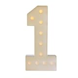 fennnds 100CM Warmes Licht LED Zahlen 3D Lampe Beleuchtete Ziffern 1 für Dekoration und Atmosphäre LED Zahlen Licht Nachtlichter für Geburtstag, Party, Hochzeit und Schaufenster