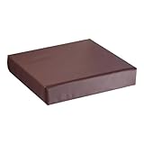 Braunes Leder-Sitzkissen, wasserdicht, dick, für Esszimmerstühle, Sessel, Sofa, rutschfeste Unterseite, ideal für Küche, Büro, Wohnzimmer, 45 x 45 x 10 cm
