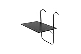 Generisch Balkon-Hängetisch Klappbar Höhenverstellbar Wetterfest Stahlrahmen 60x40 cm (Schwarz)