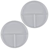 Soptalles 2 x Portionskontrollteller für Gewicht, 22,9 cm, rund, geteilte Teller für Erwachsene, 3 Fächer, Farbe: Weiß